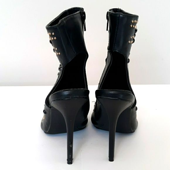 Wild Diva faux black jeweled shoes size 8.5 - Picture 2 of 5